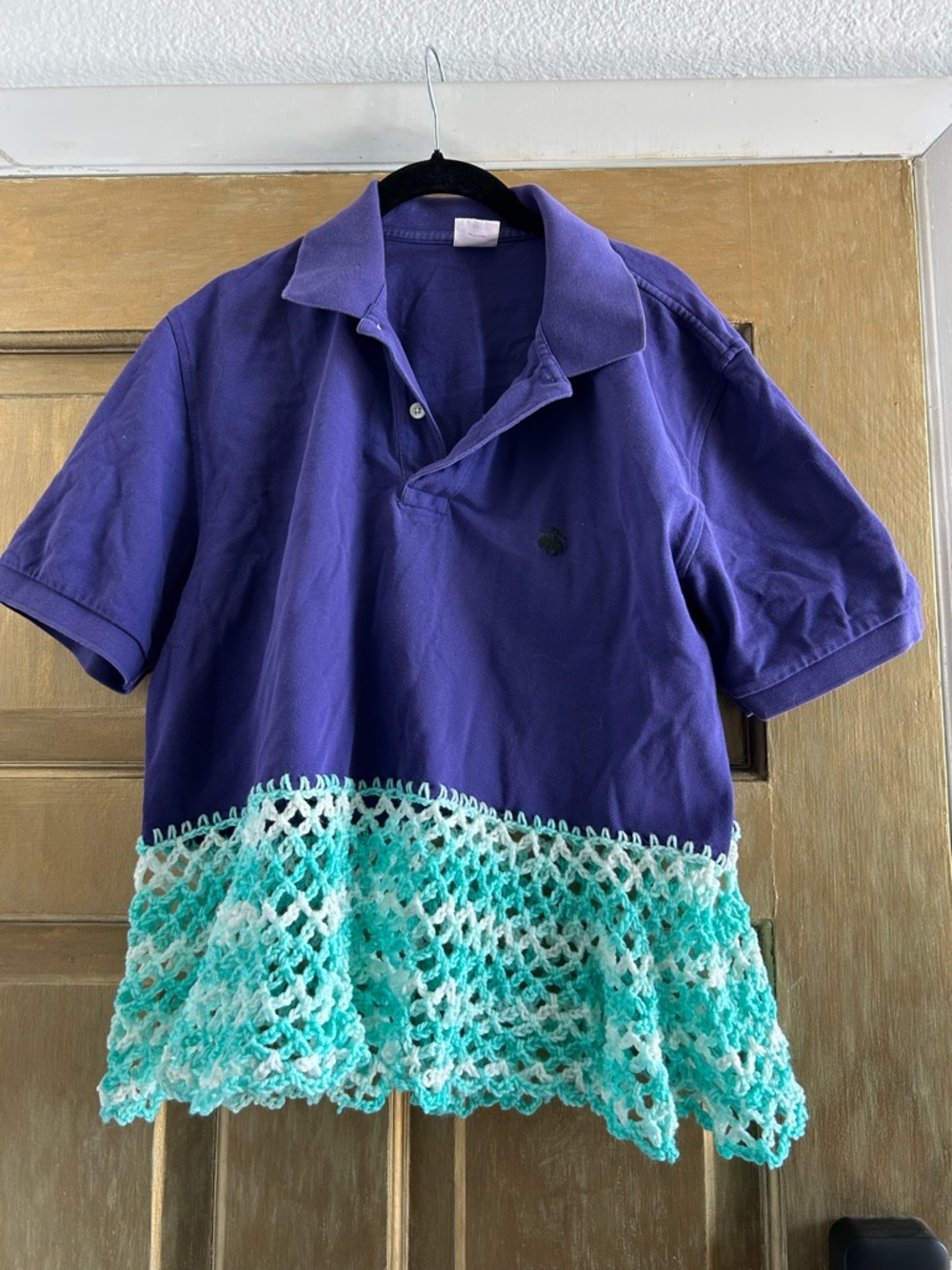 Upcycled crochet‎ polo - Picture 4 of 5